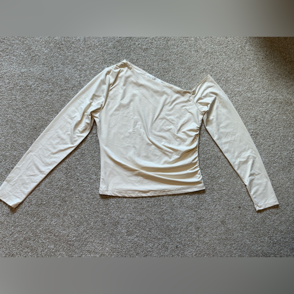 Chic Off-Shoulder Cream Blouse